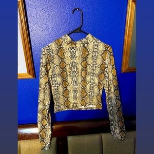 Snake print crop top.